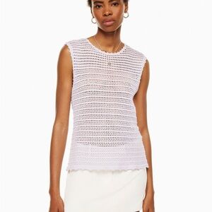 Aritzia Wilfred Peek Crochet Top Iced Lavender